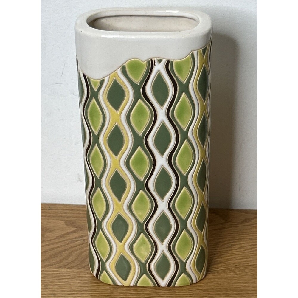 Anthropologie "Mid Century Modern Vase Style" 10 1/2” Tall Green Contemporary